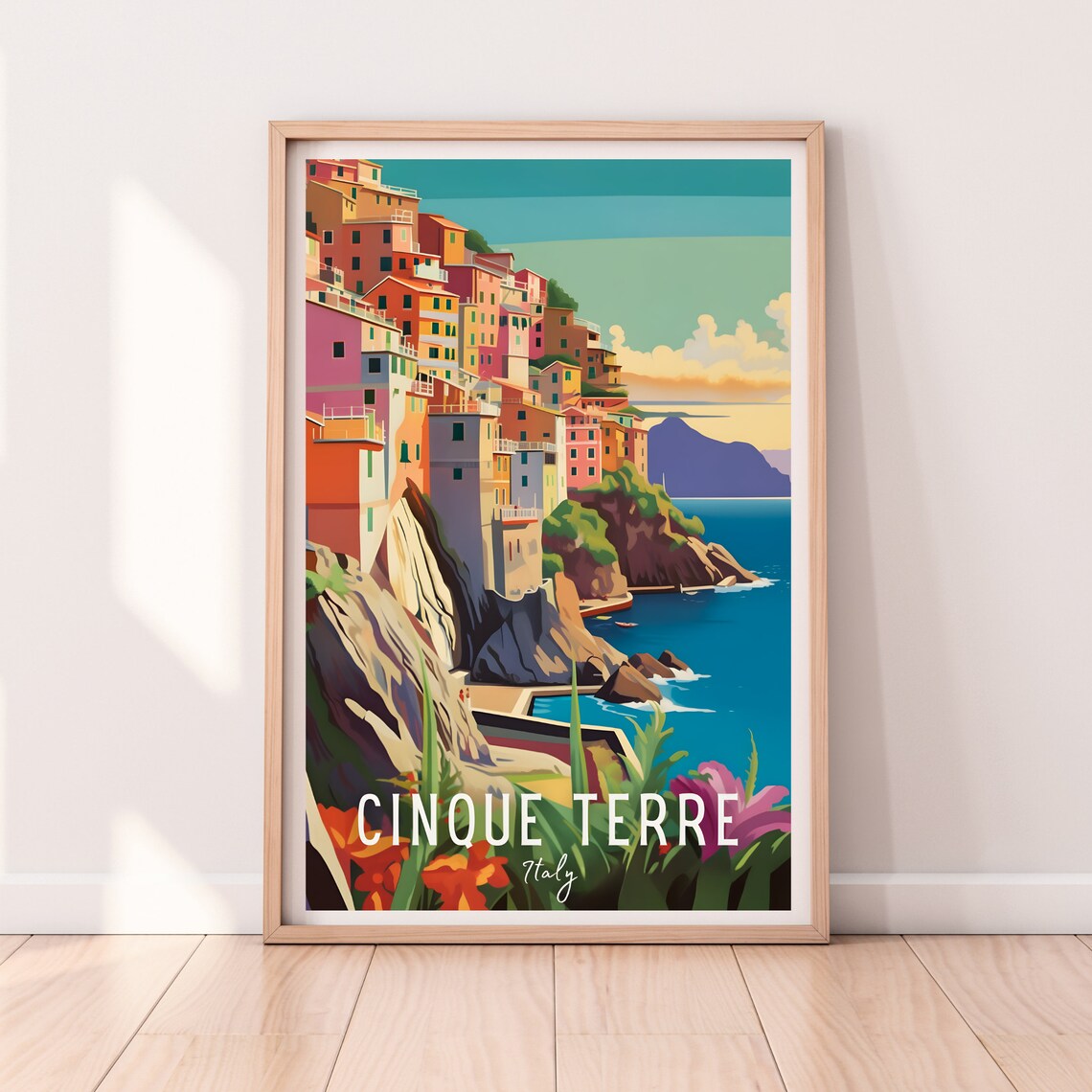 Cinque Terre Italy Colorful Cliffside Village Coastal Travel Poster - Image 2