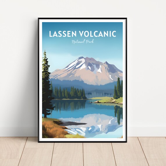 Lassen Volcanic National Park California Retro Travel Poster