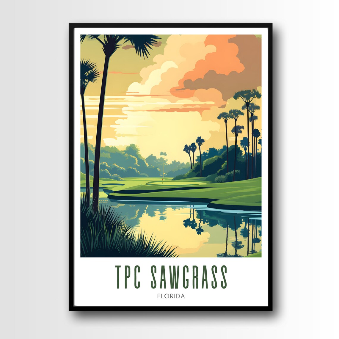 TPC Sawgrass Golf Course Poster, Golf Wall Art