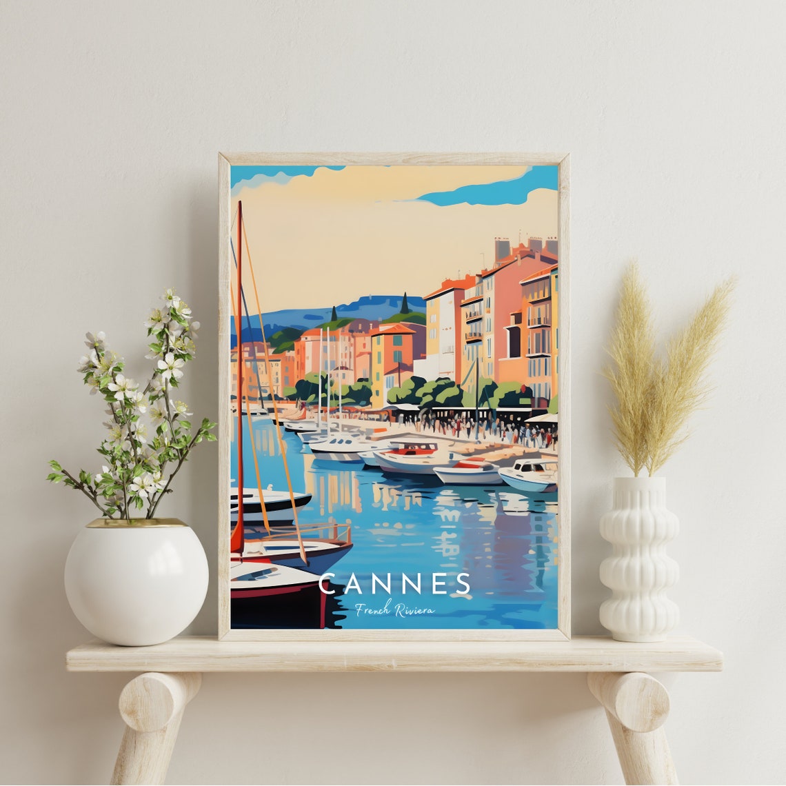 Cannes Travel Poster Cannes Wall Art Cannes Print Cannes Gift South Of France Wall Art French Riviera Wall Art - Image 2