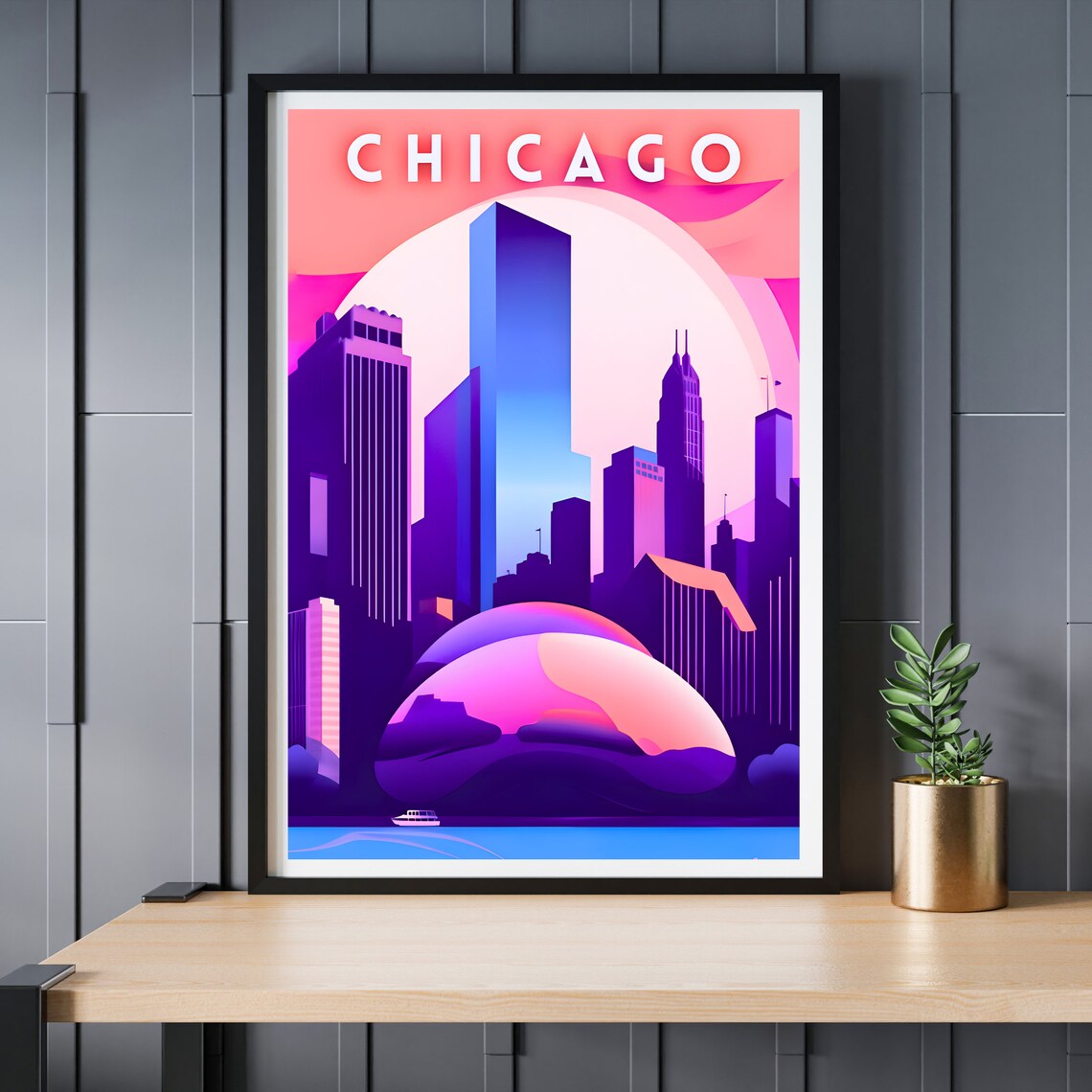 Chicago Travel Poster, Chicago Wall Art Print - Image 2