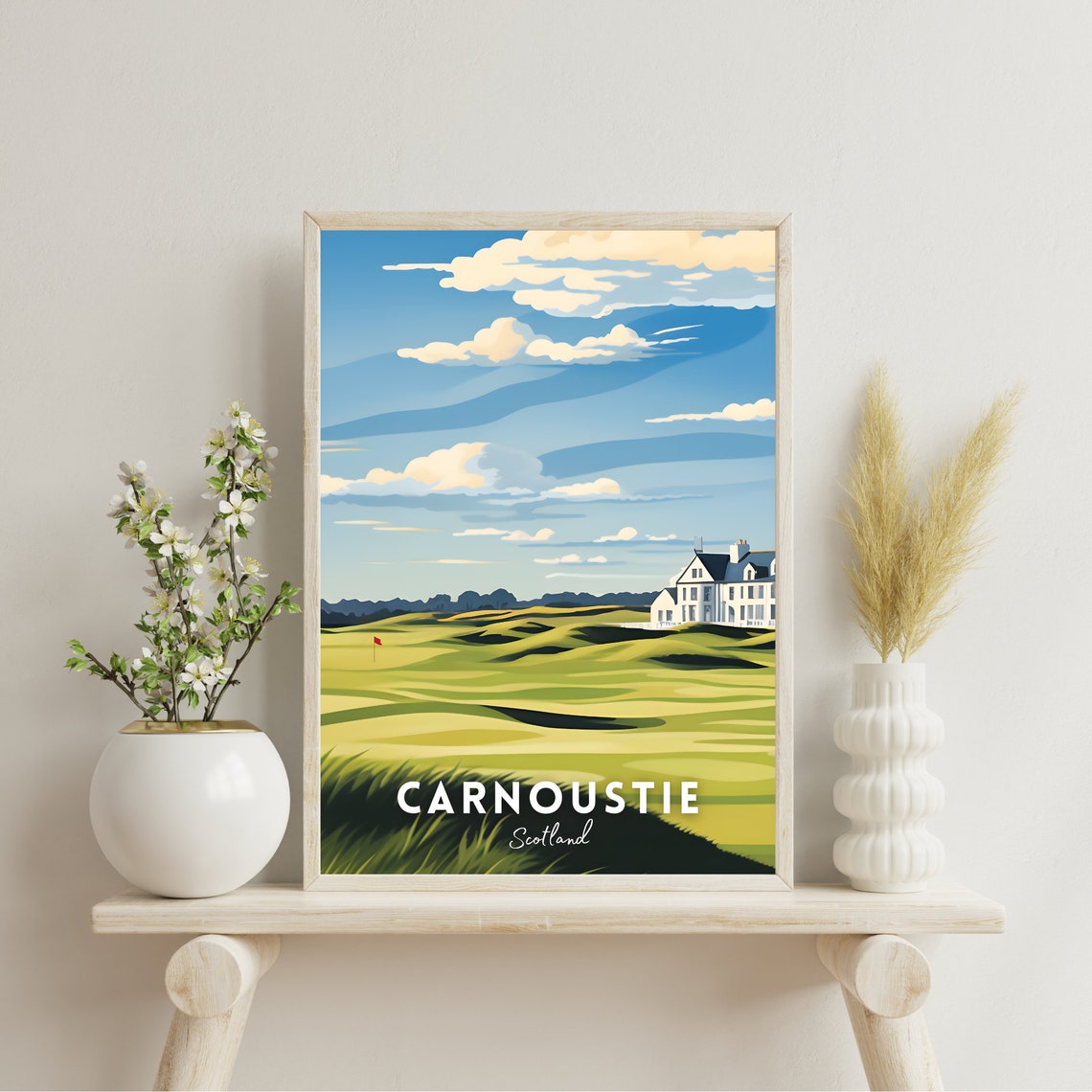Carnoustie Scotland Championship Links Golf Course Travel Poster - Image 2