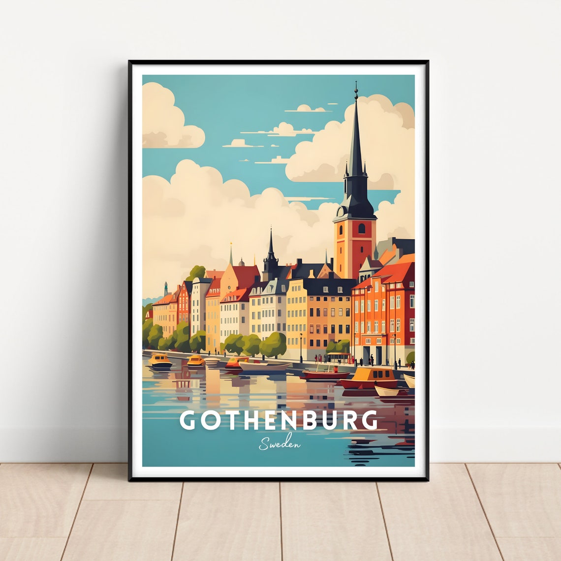 Gothenburg Poster Sweden Travel Poster Gothenburg Print Gothenburg Wall Art Sweden Print Scandinavia Poster Gift Sweden Wall Art