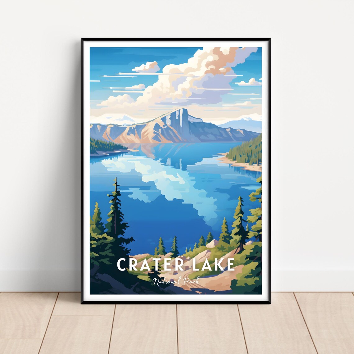 Crater Lake National Park Travel Poster, Oregon