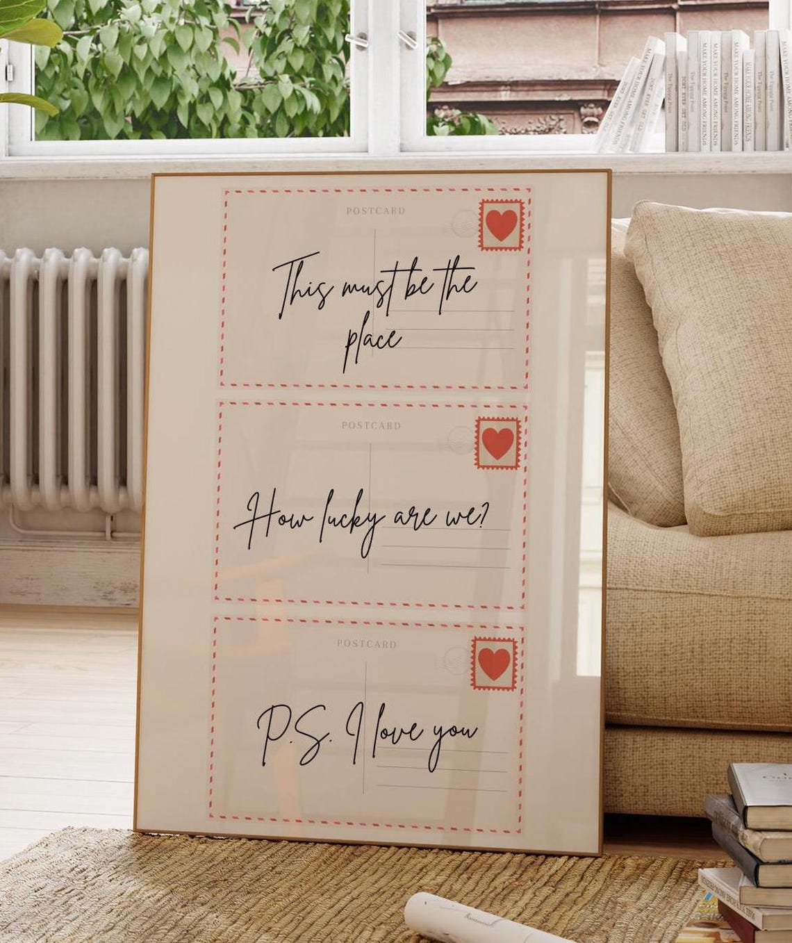 This Must Be The Place Postcard Love Quote Retro Wall Art Print