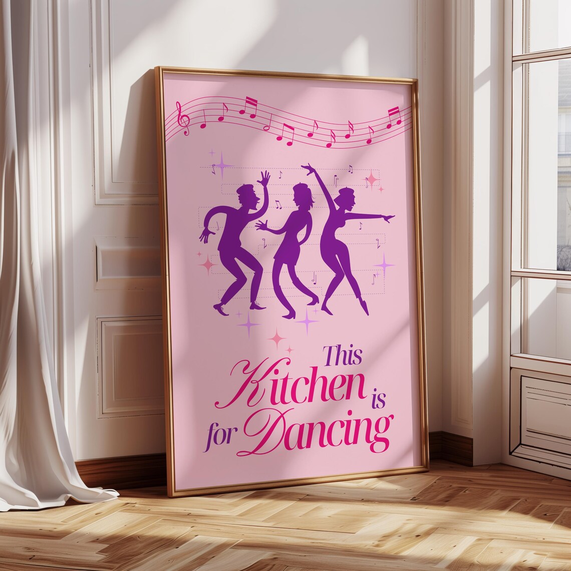 Retro Dancing Kitchen Art Print, Fun Music Poster - Image 2