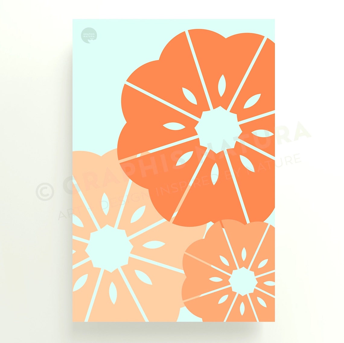 Modern Flower Print Graphic Flower Art Mod Floral Print Geometric Flower Print Flower Poster Minimalist Wall Art Modern Decor - Image 3