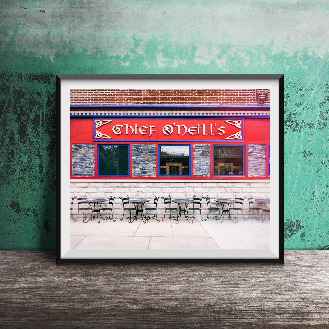 Chief ONeills Irish Pub Facade Outdoor Seating Chicago Photo Poster