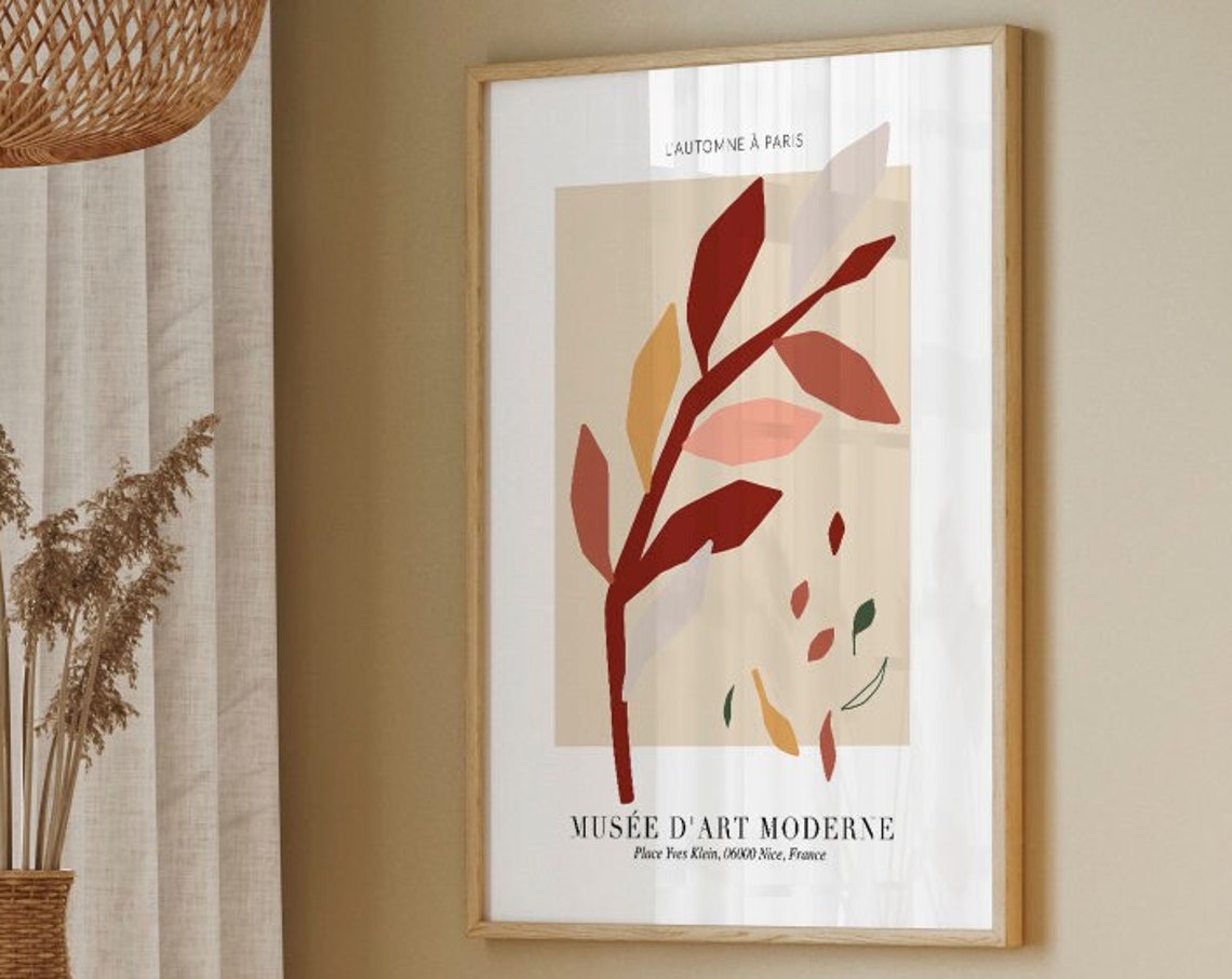 Autumn In Paris Fall Flower Market Abstract Botanical Art Poster - Image 2