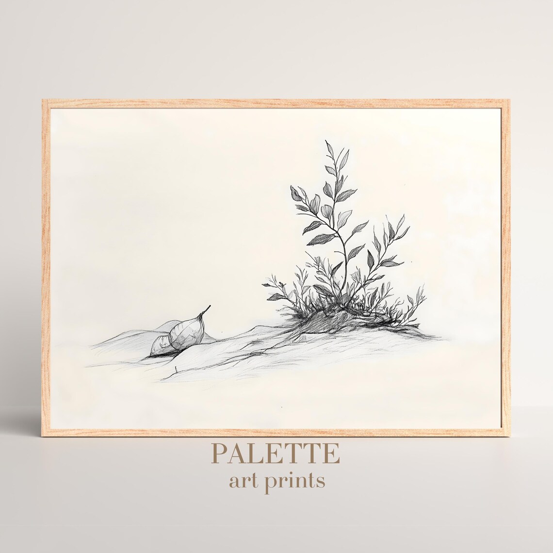 Botanical Pencil Drawing, Minimalist Home Office Decor - Image 3