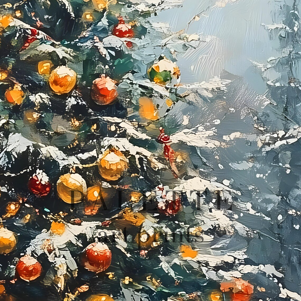 Rustic Outdoor Christmas Tree Cabin Porch Snowy Treats Wall Art - Image 2