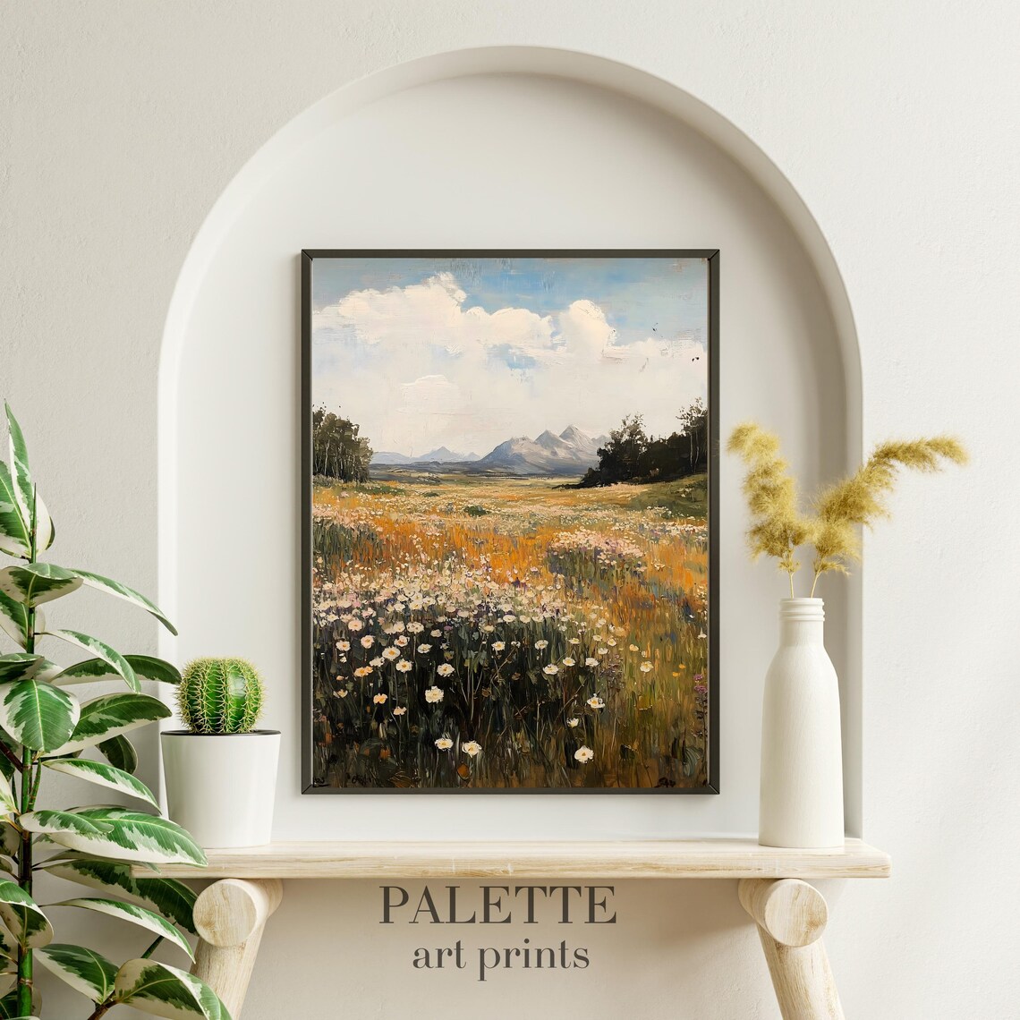 Mountain Meadow Wildflowers, Rustic Home Decor Art Print - Image 3