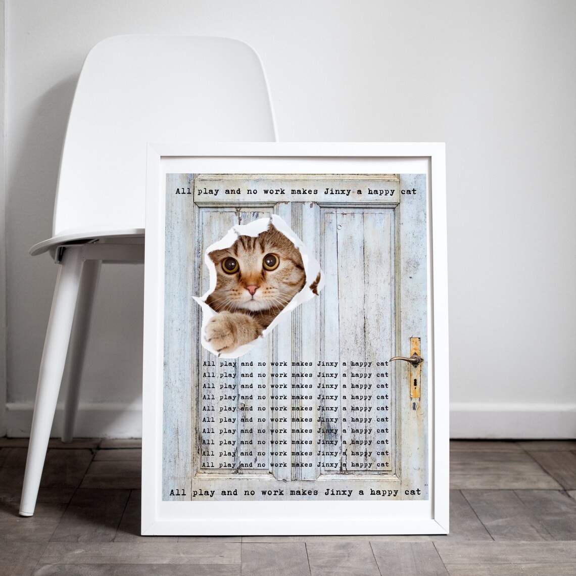 Funny Cat Jinxy Breaking Through Door Play on The Shining Poster - Image 3