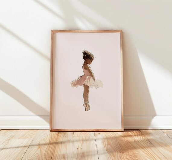 Ballerina En Pointe Head Bowed Pink Tutu Watercolor Study Poster