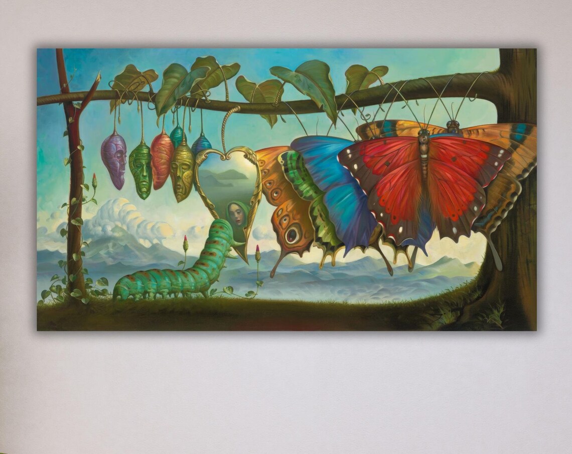 Vladimir Kush Butterfly Metamorphosis Surreal Caterpillar Art Poster