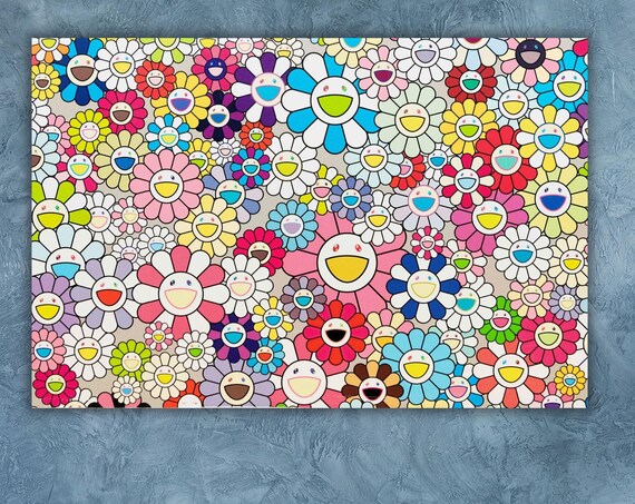 Takashi Murakami Smiling Flowers Colorful Japanese Pop Art Poster