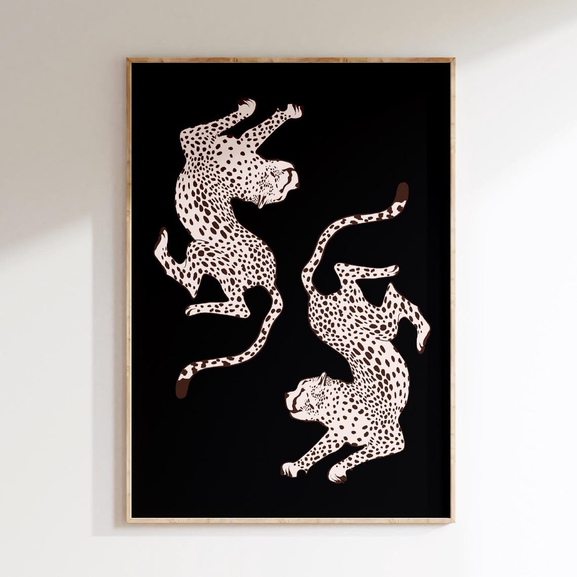 Black Cheetah Animal Print Trendy Wall Art Leopard Poster Preppy Dorm Decor Apartment Maximalist Retro Y2k