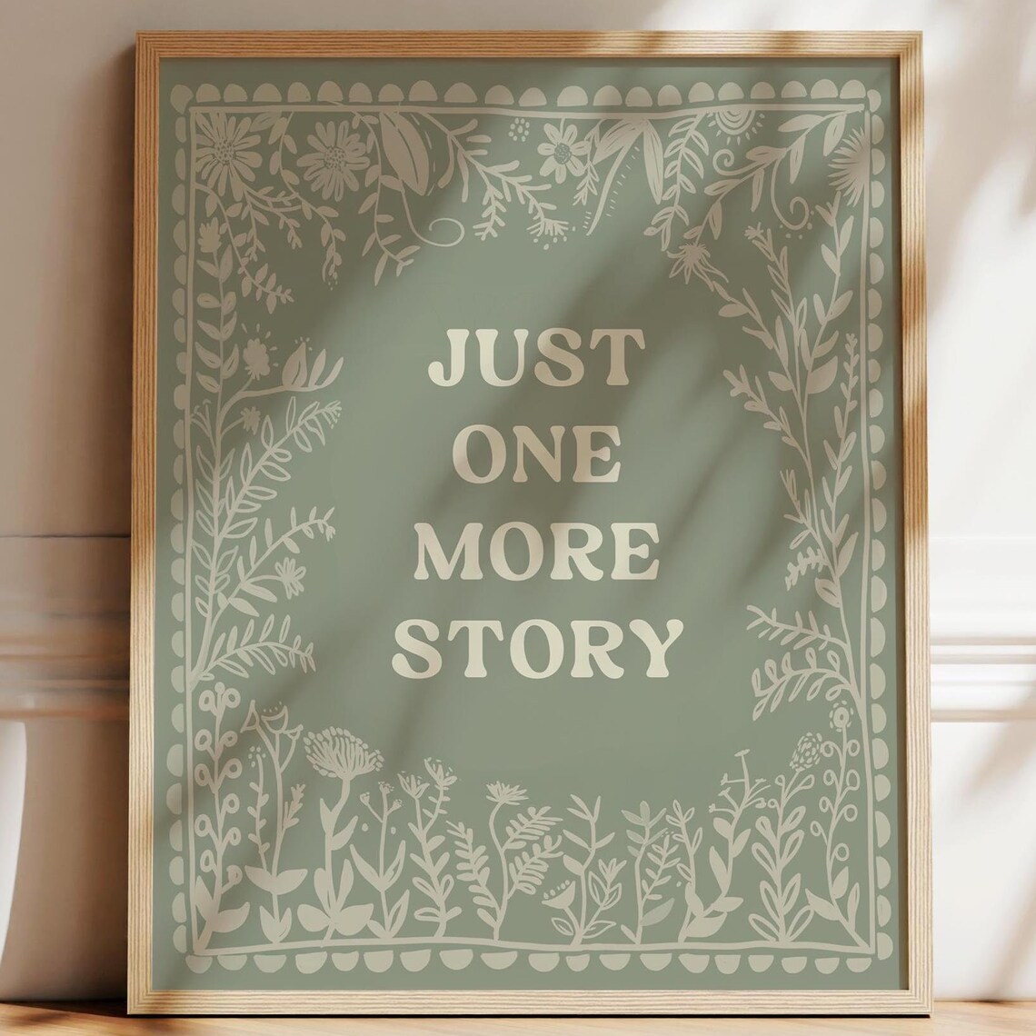 Just One More Story Nursery Reading Quote Art Print