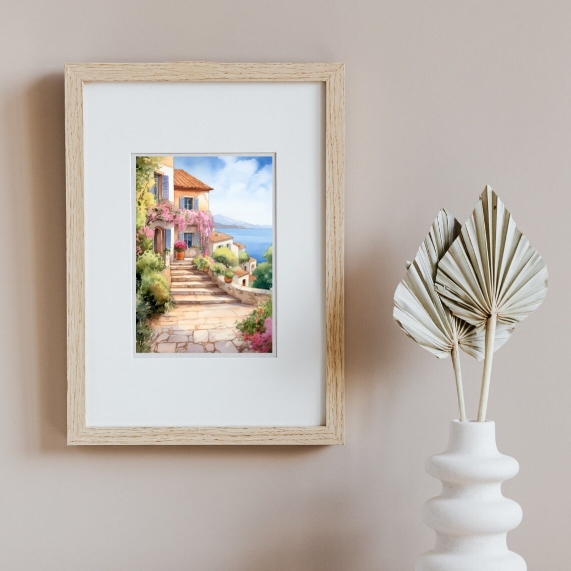 Cote d'Azur Villa Steps with Bougainvillea overlooking Sea Poster - Image 2