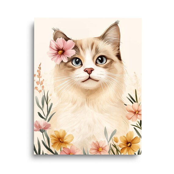 Ragdoll Watercolor Print Cat Wall Art Kitten Artwork Pet Nursery Home Decor Lover Gift Feline Poster Kitty Animal