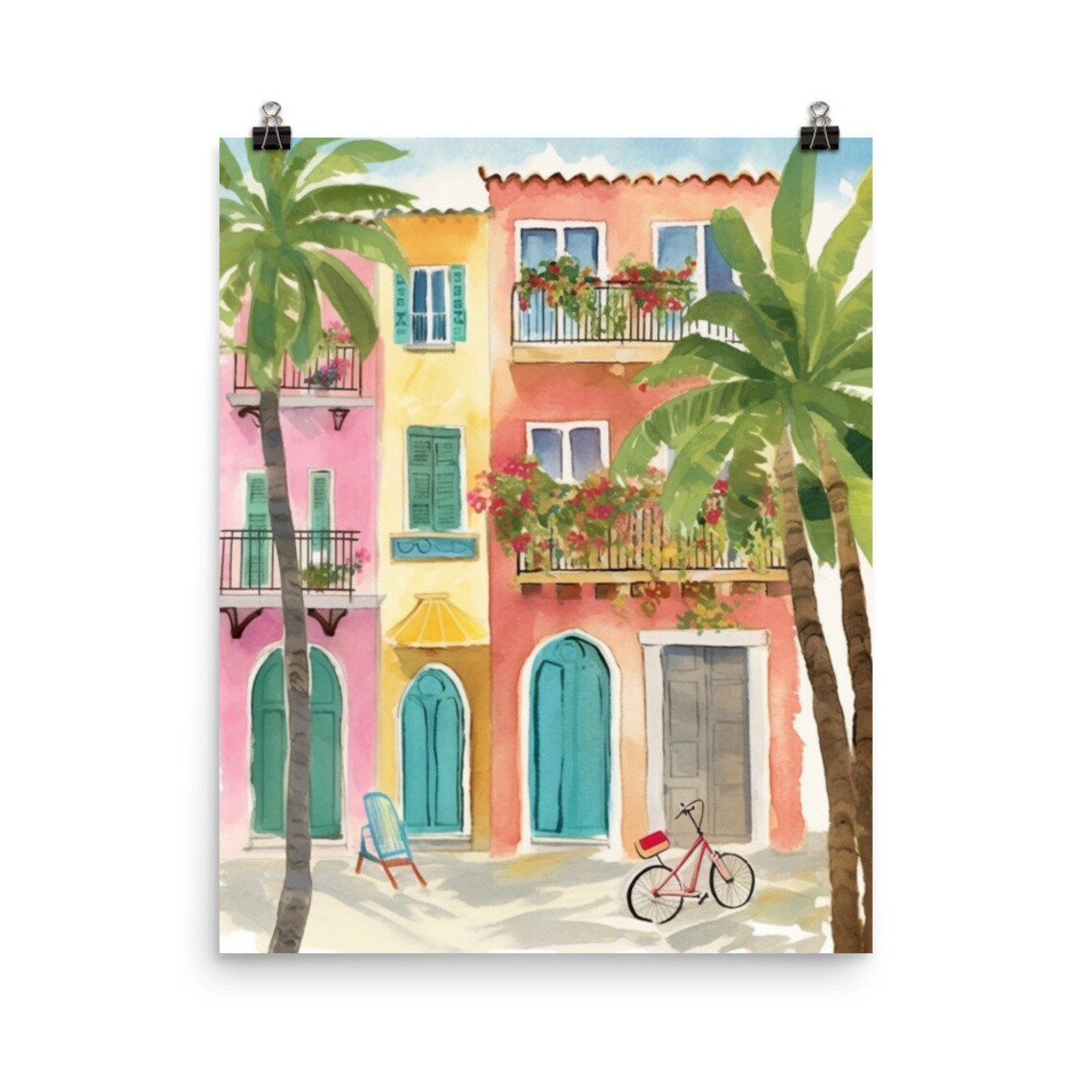 Curacao Watercolor Print, Willemstad Travel Poster