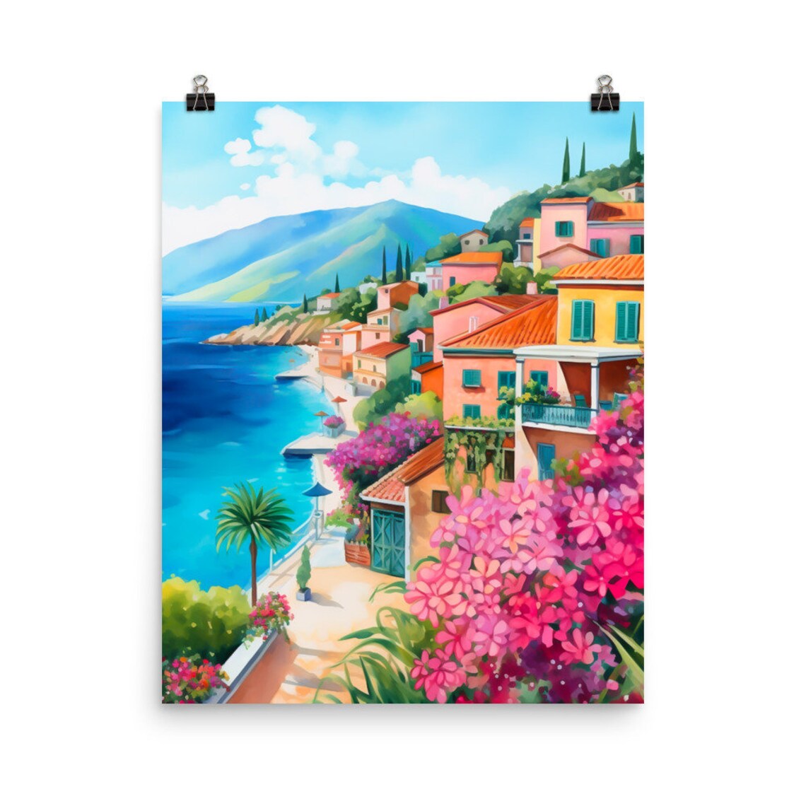 Fiskardo Kefalonia Colorful Seaside Village On The Coast Poster