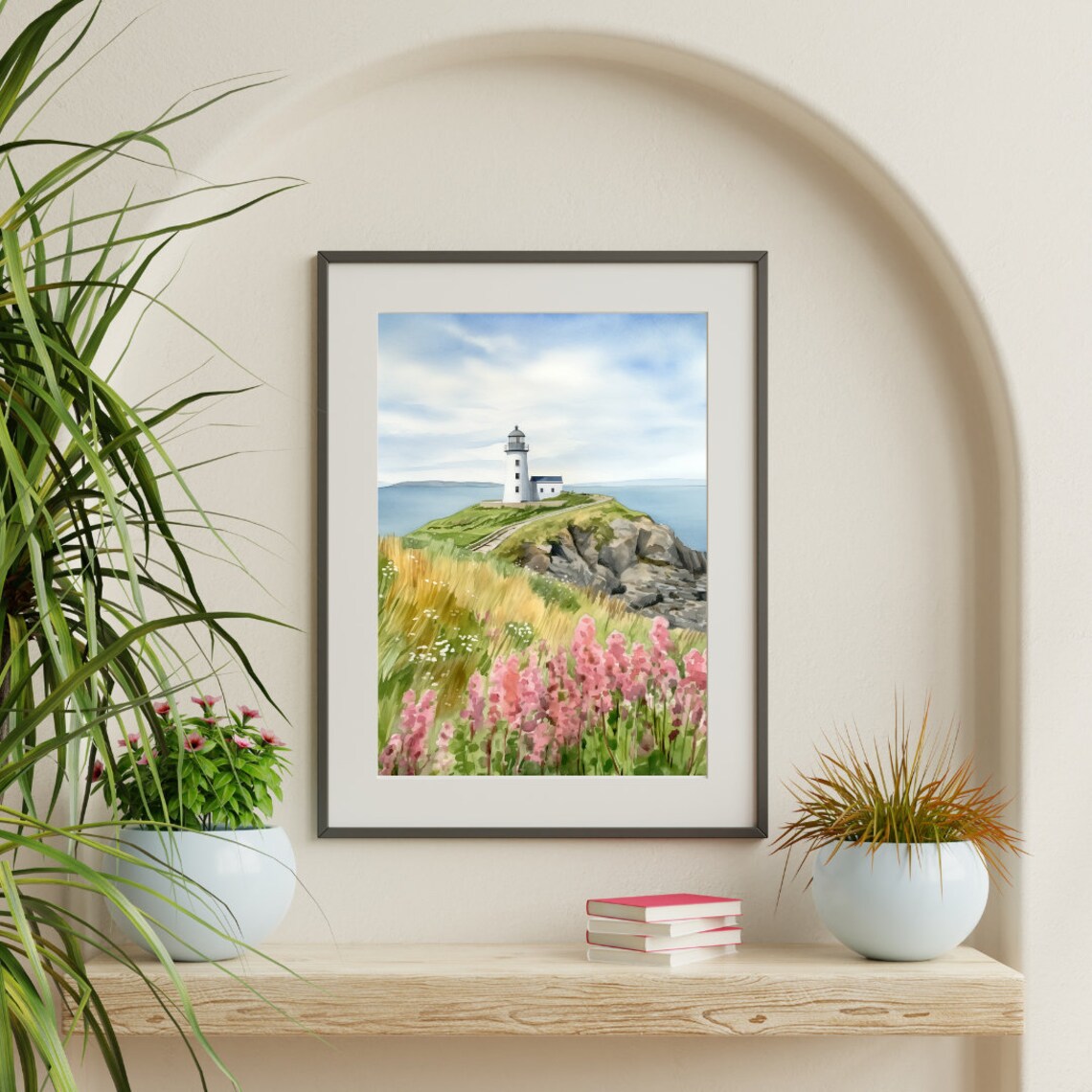 Howth Watercolor Travel Poster, Ireland Lighthouse - Image 3