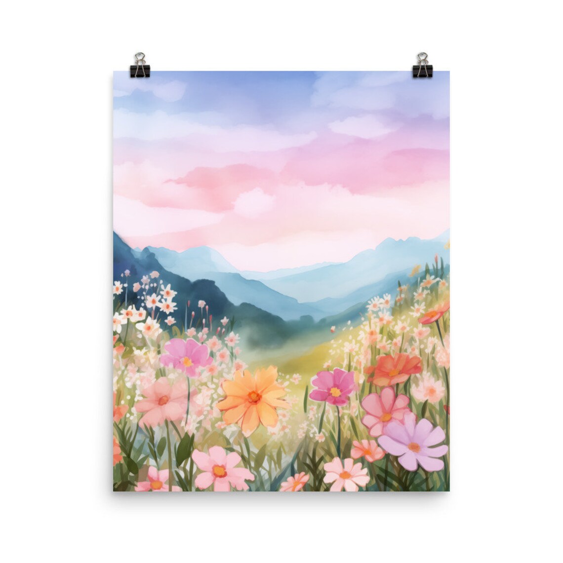 Crested Butte Watercolor Print, Colorado Mountain Landscape