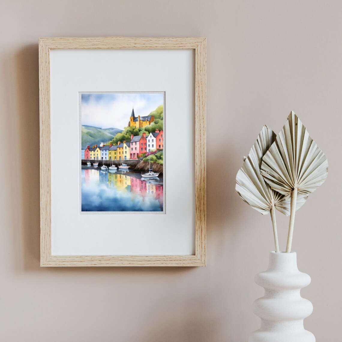 Portree Watercolor Travel Poster, Scotland Waterfront - Image 3