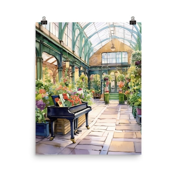 Covent Garden Watercolor Print, London Travel Poster
