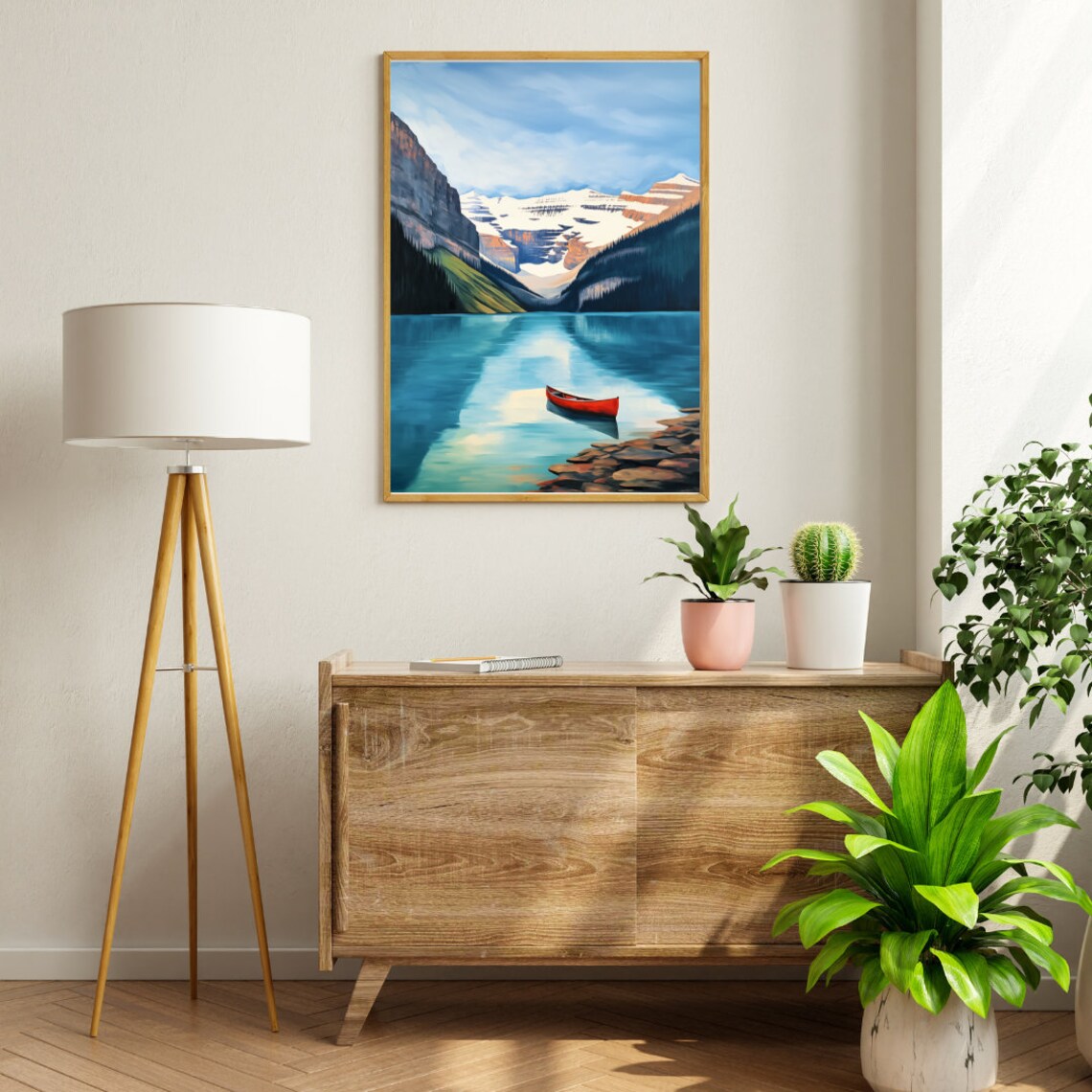 Lake Louise Watercolor Travel Poster, Banff Rockies - Image 2