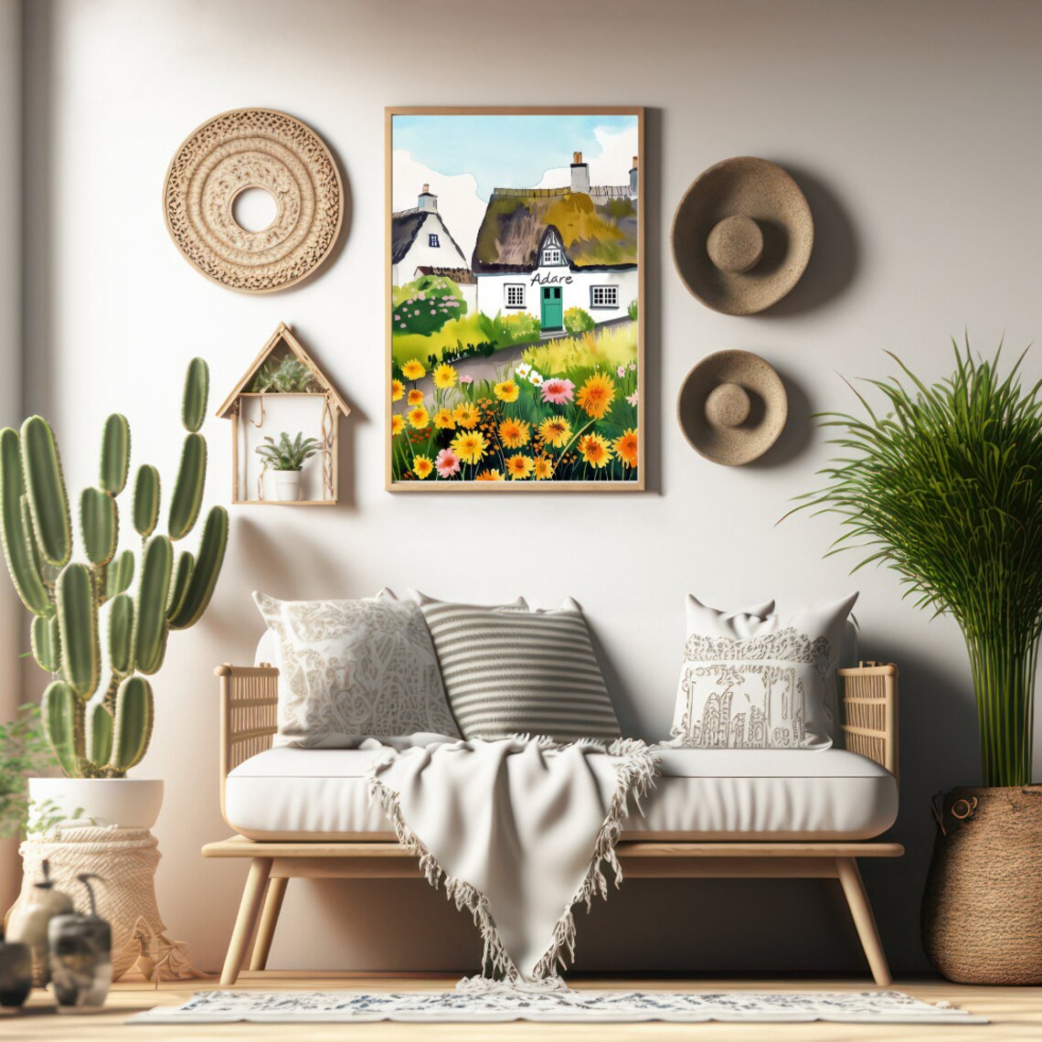 Adare Watercolor Travel Poster, Ireland Countryside - Image 2