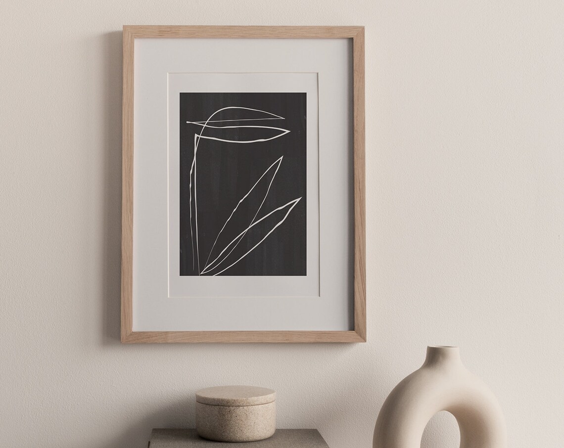 Abstract Botanic Line Drawing, Minimal Plant Sketch - Image 2