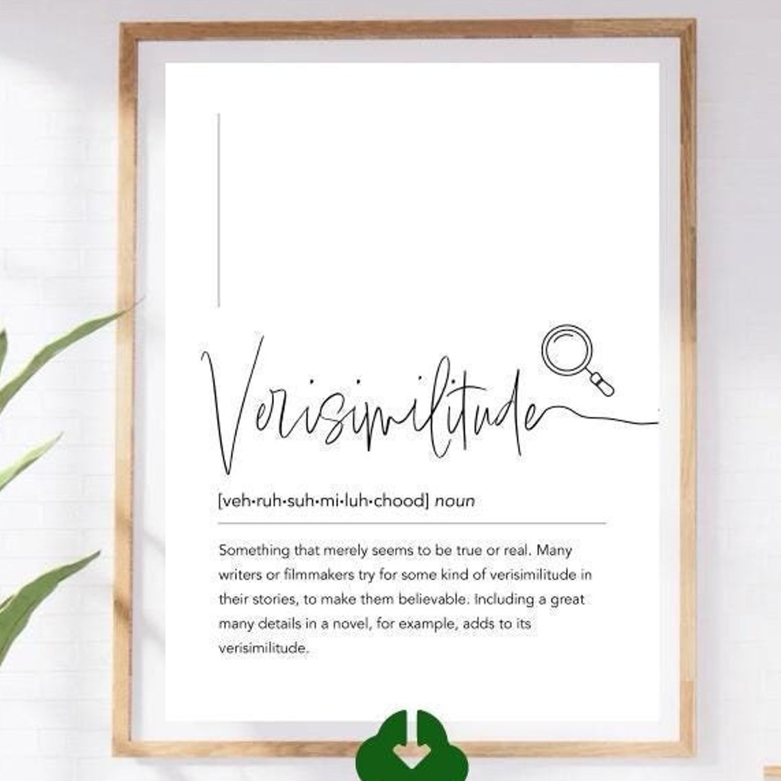 Verisimilitude Script Definition Poster With Magnifier Line Art - Image 4