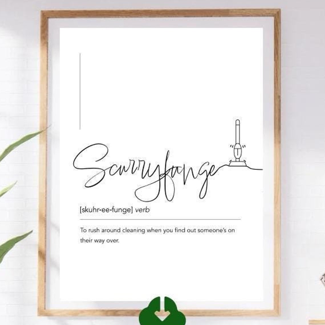 Scurryfunge Funny Panic Cleaning Definition White Script Poster - Image 4
