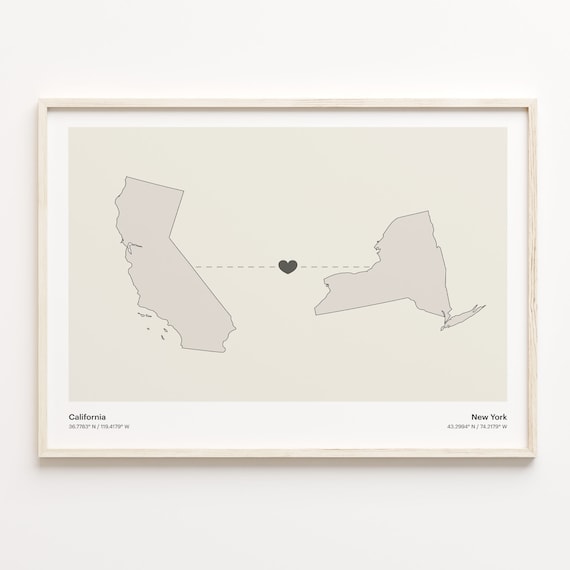 New York Minimalistic State Connection Map Art Print