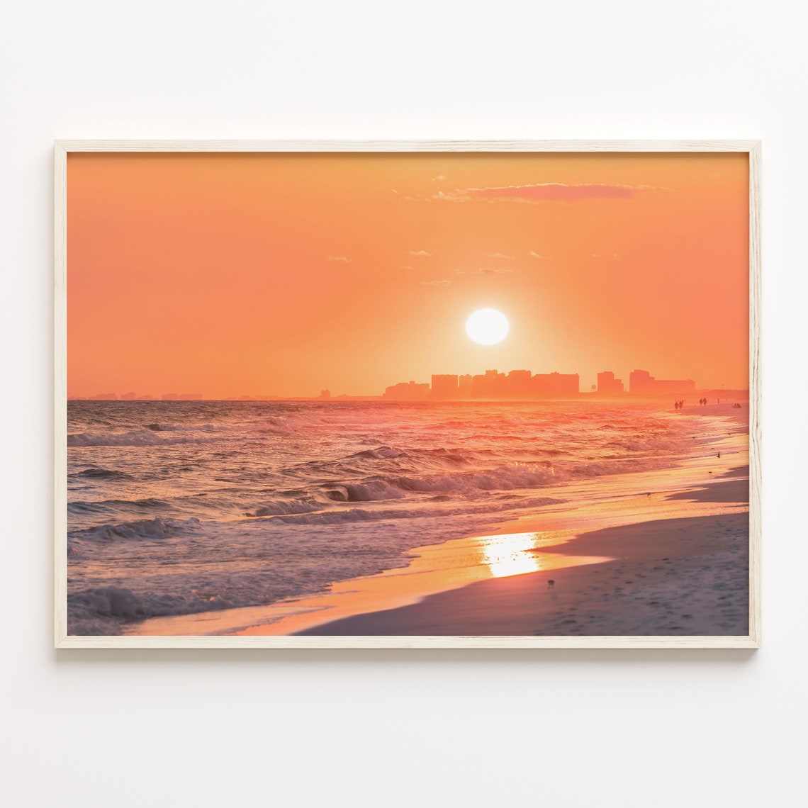 Pensacola Florida Beach Brilliant Orange Sunset Ocean Poster