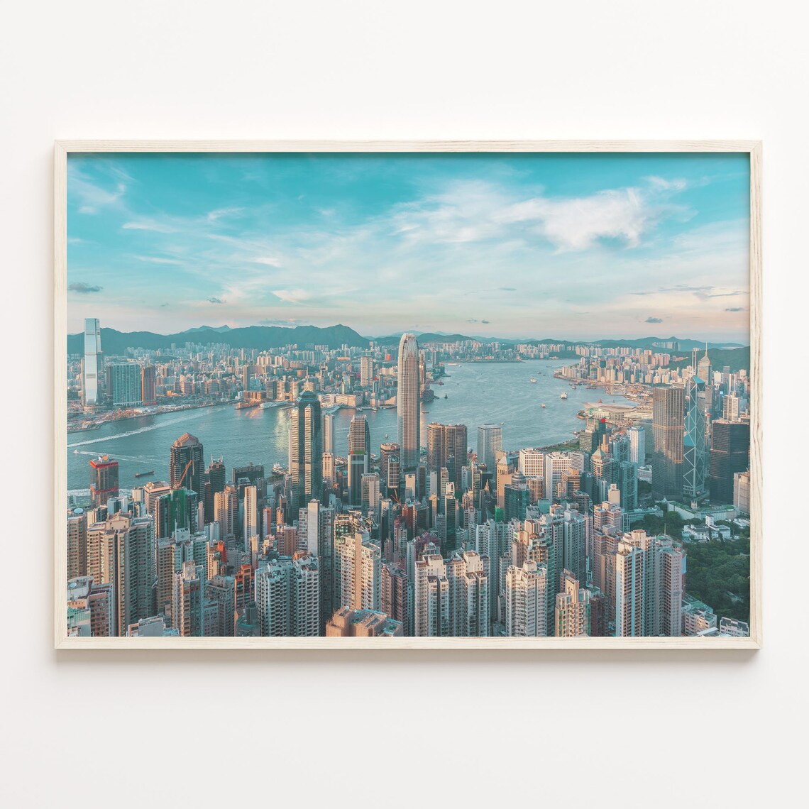 Hong Kong Victoria Harbour Skyline Panorama Cityscape Poster