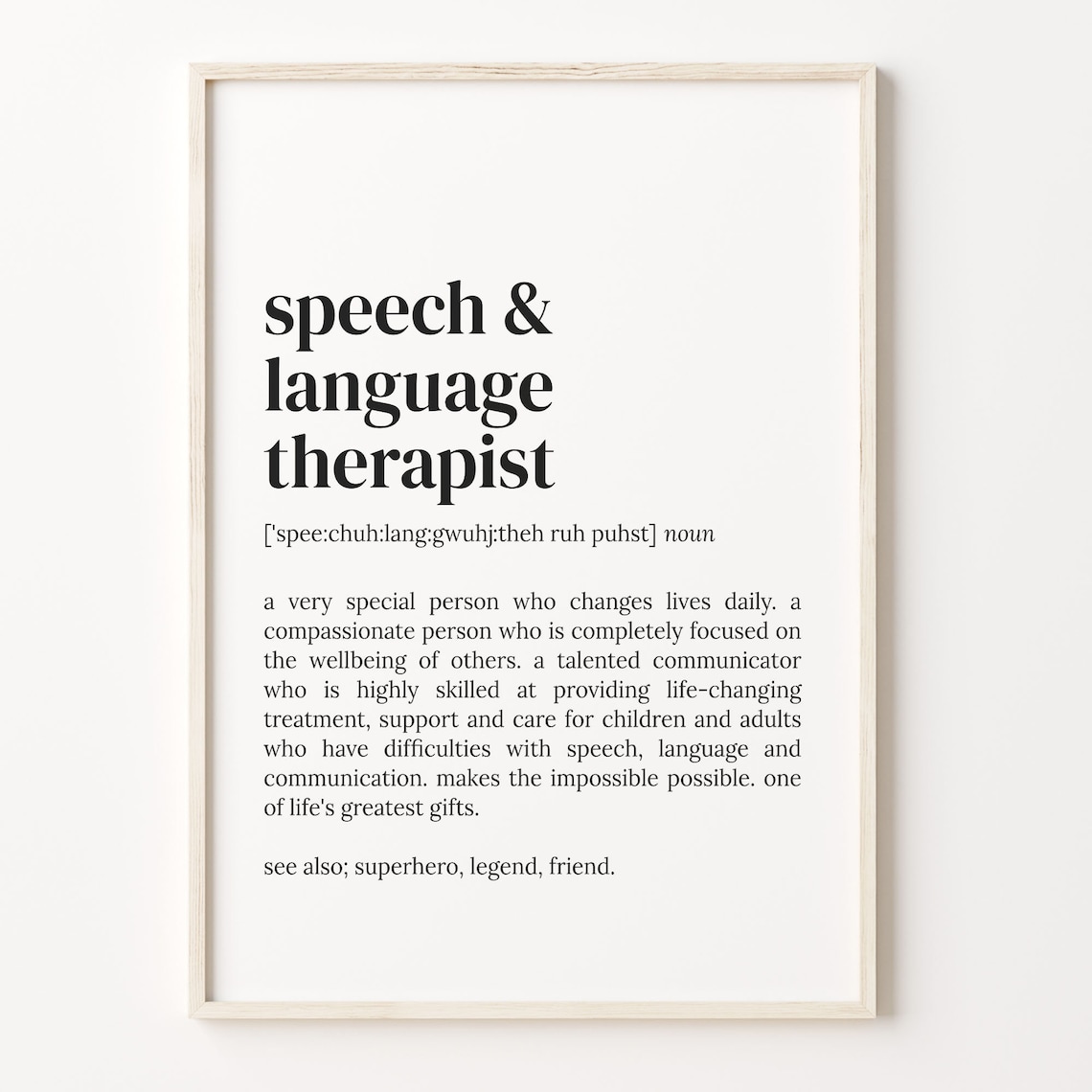 Speech Language Therapist Definition Poster