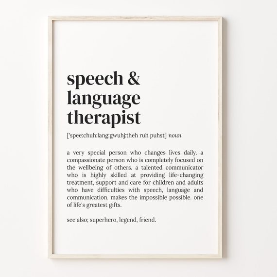 Speech Language Therapist Definition Poster