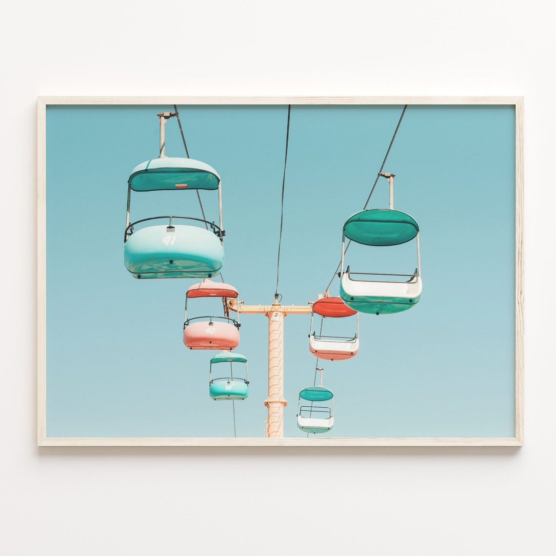 Sky Glider Ride Colorful Gondola Cable Cars Summer Photo Poster