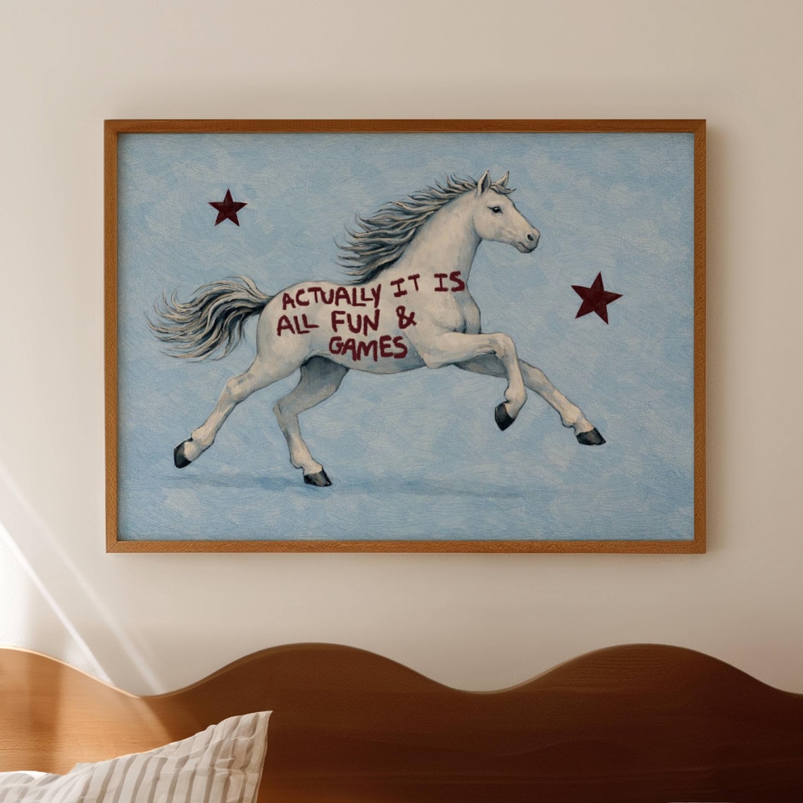 Surreal Eclectic Horse Quote Poster, Mid-Century Western