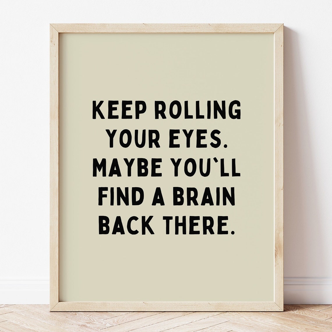 Funny Rolling Eyes Art Print Minimalist Dark Humor