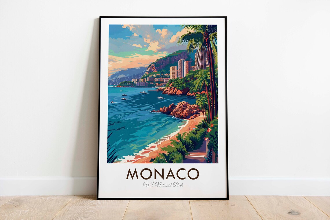 Principality Of Monaco Vintage Travel Poster Art Print