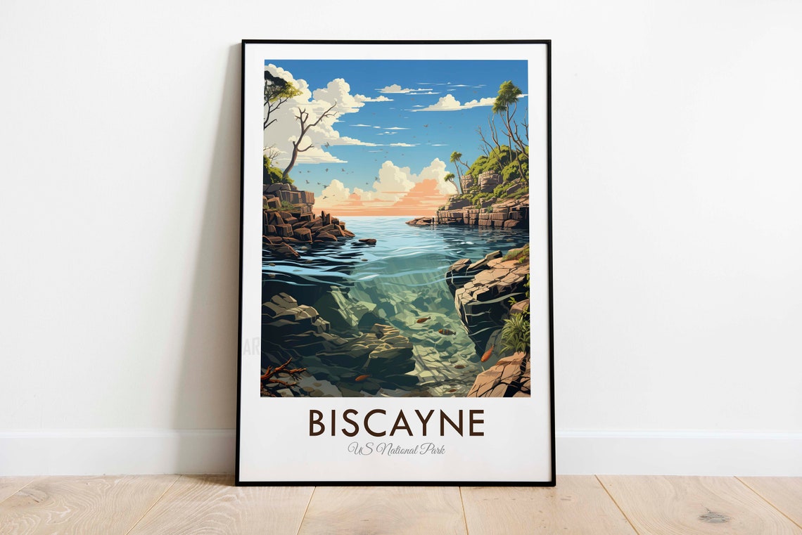 Biscayne National Park Florida Coral Reef Clear Water Travel Poster - Image 3