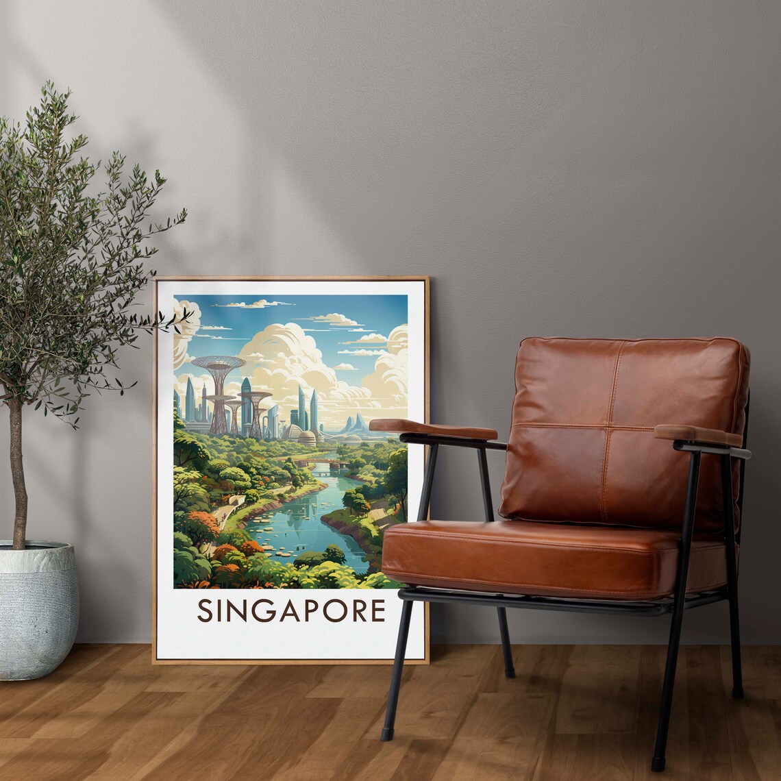 Singapore Supertree Grove City Skyline Garden Travel Photo Poster - Image 2