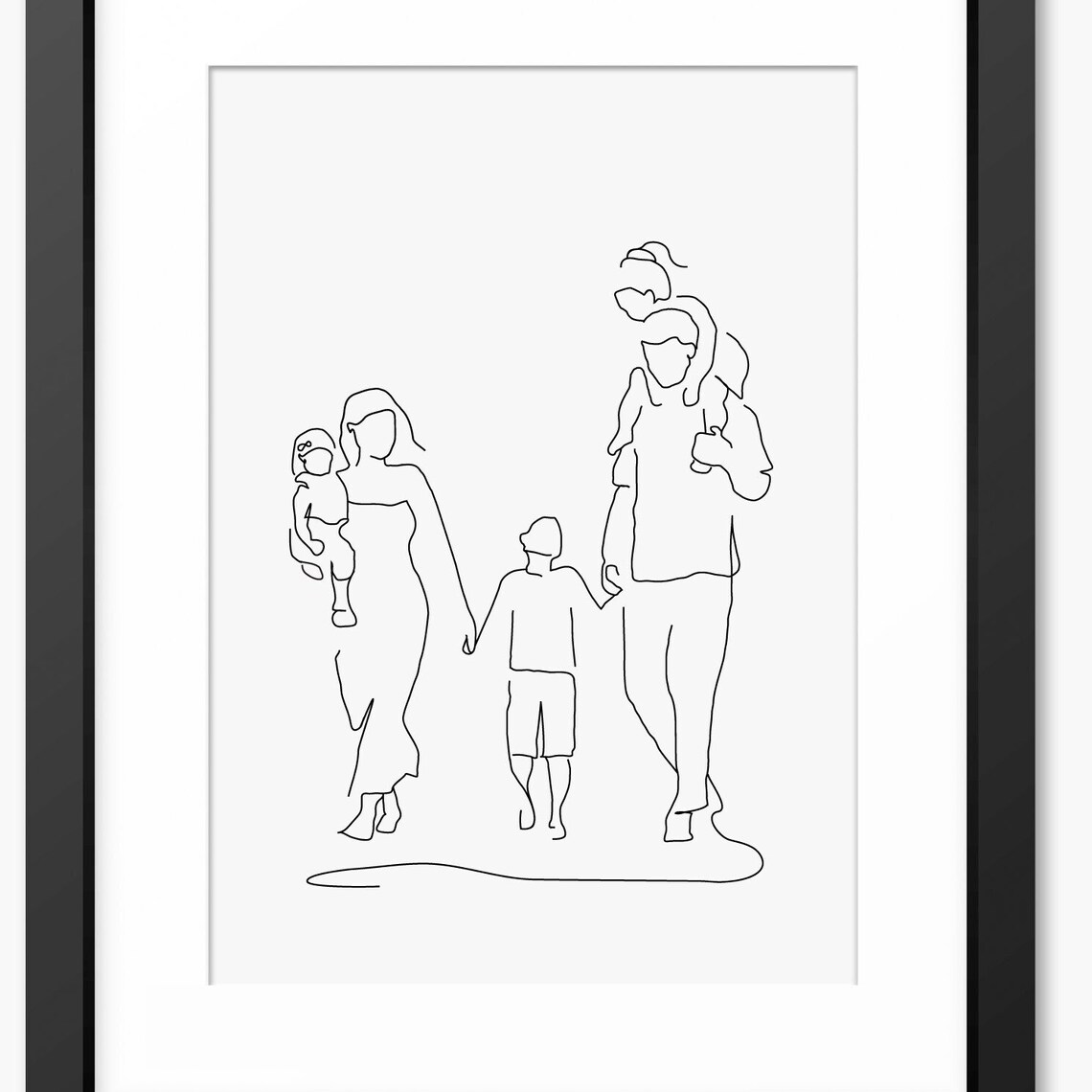 Family Print Family Line Art Family Illustration Fathers Day Print Gift For Dad Gift For Mum Mom Family Gift Family Portrait Art