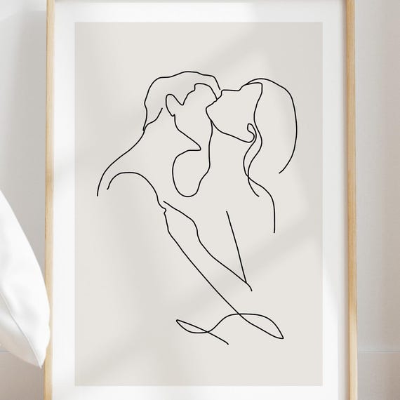 Personalised Print Gift For Her Anniversary Print Gift For Her Birthday Print Gift For Her Line Art Line Drawing Print Girlfriend Print
