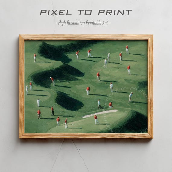 Minimalist Golf Print Tiny Golfers Wall Decor Abstract Gift For Lovers