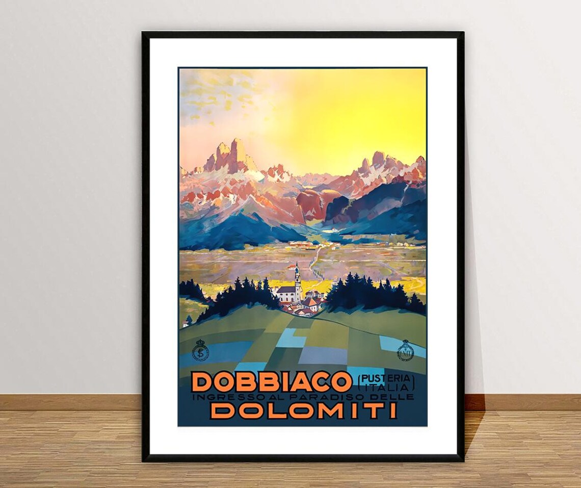 Dobbiaco Dolomiti Vintage Travel Poster, Italy - Image 2